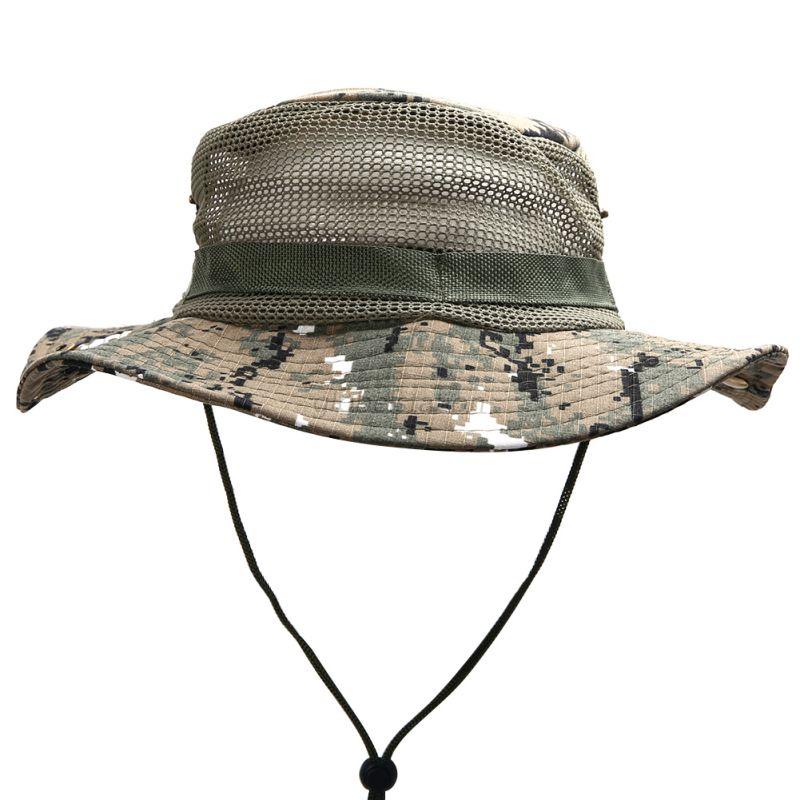Bucket Hat Boonie Hunting Outdoor Wide Brim Camo Sun Men Cap Military